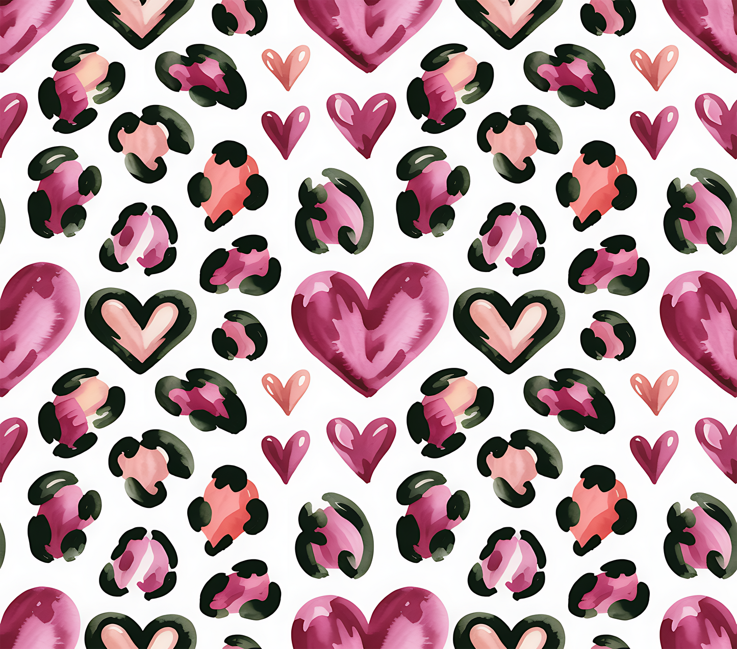 Valentine pink/brown heart transfer