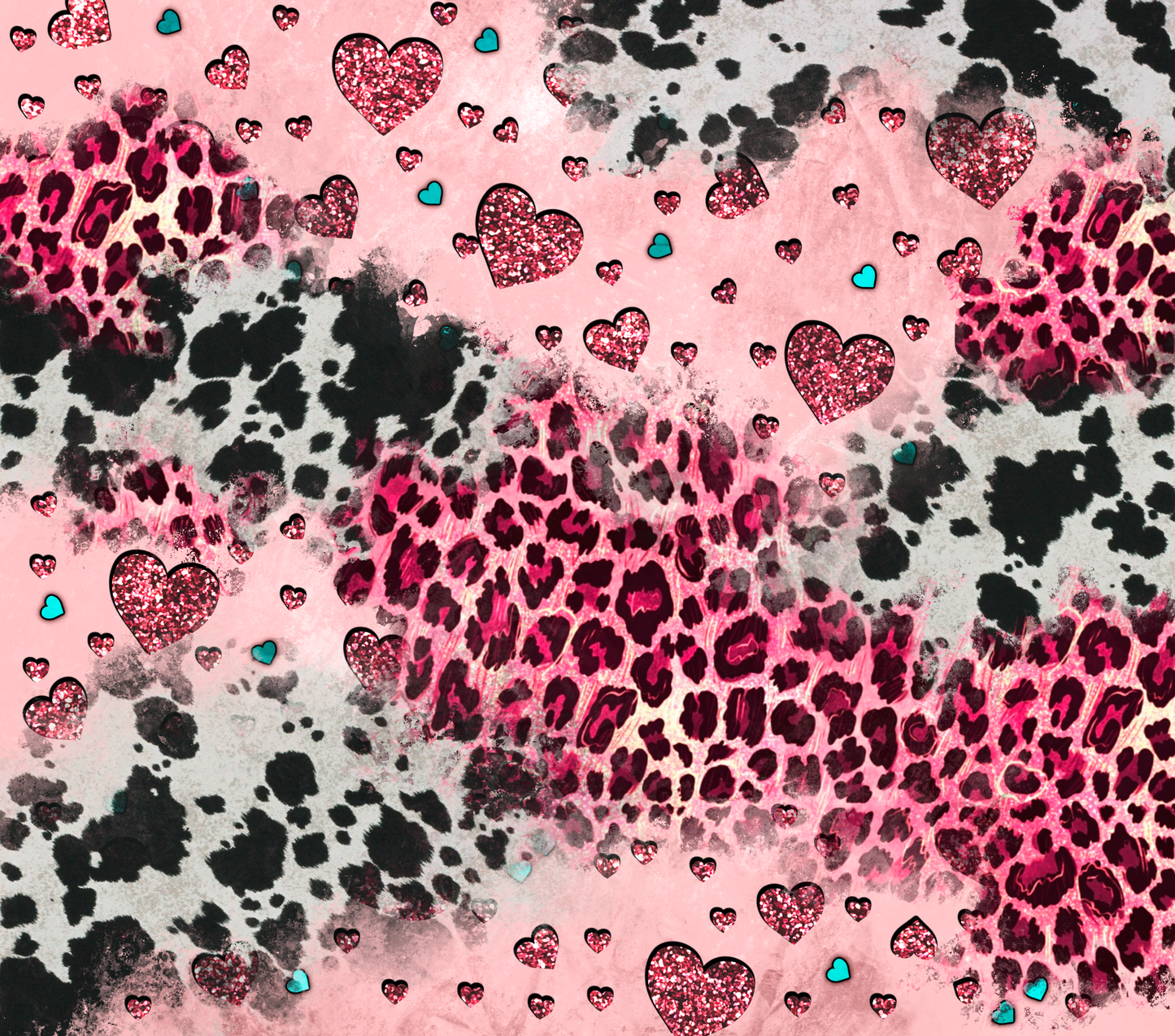 Valentines pink and black print transfer